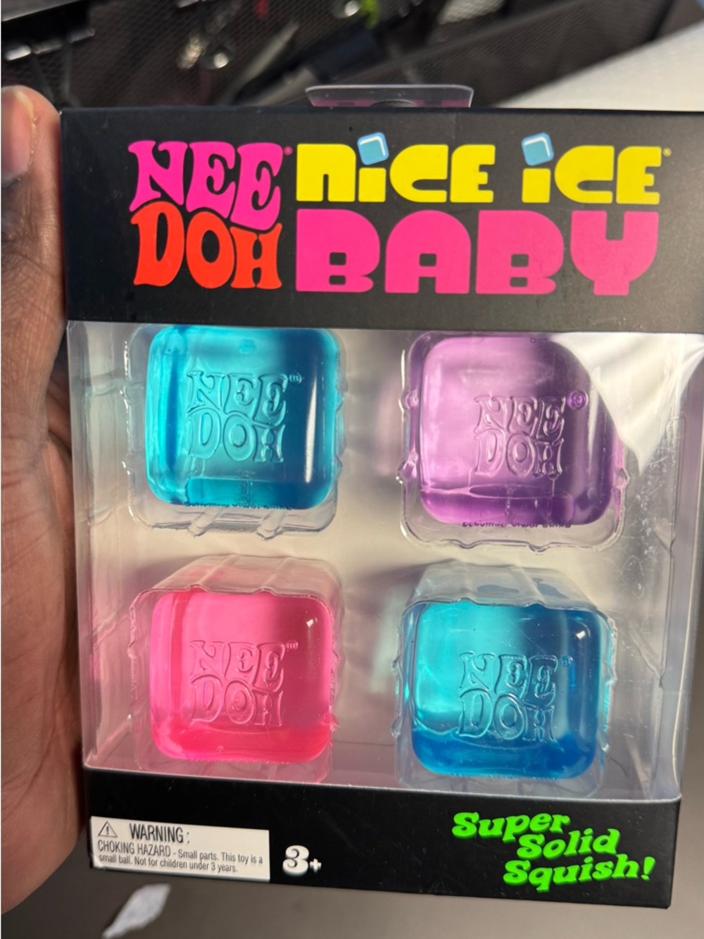 NeeDoh Ice Ice Baby Squishy Ice Cube Set - Pink, Teal, Purple, Blue - Picture 2 of 3